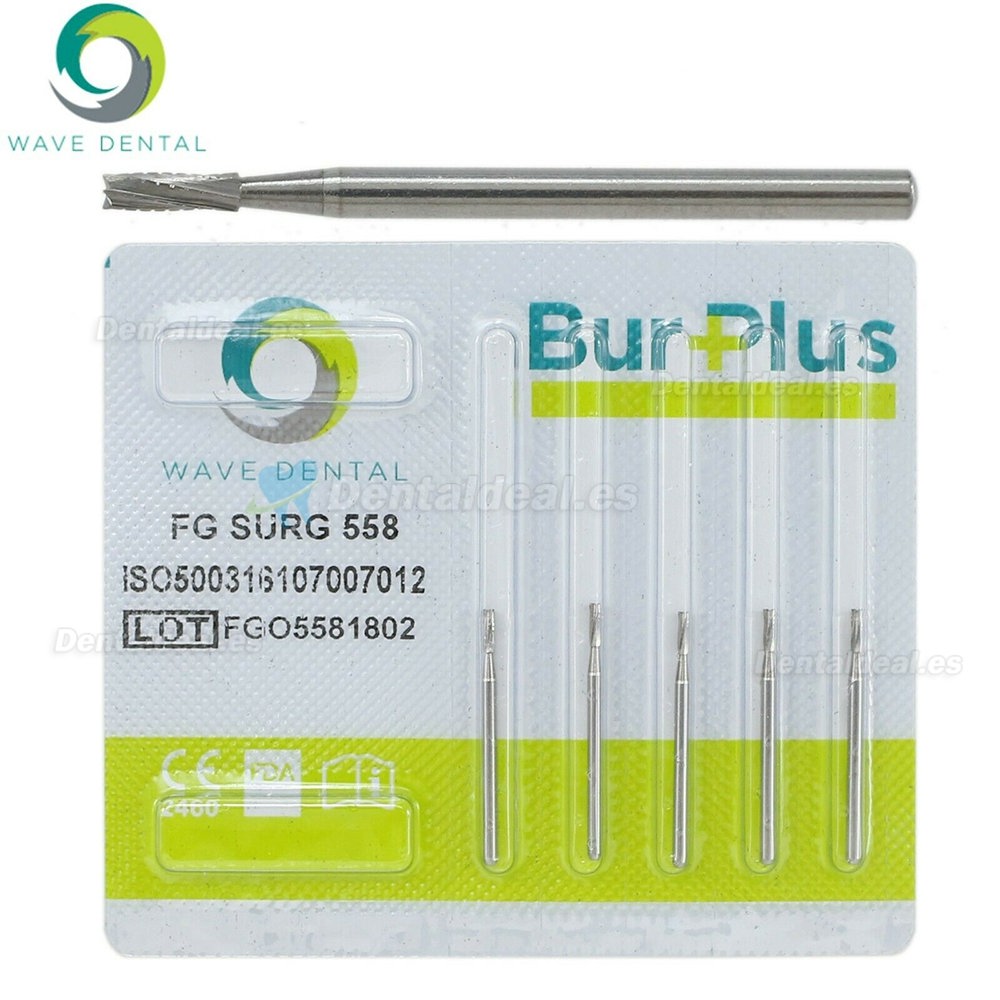 10Pcs FG Surgical Length 558 Burs Dental Friction Grip Flat Fissure Carbide Bur